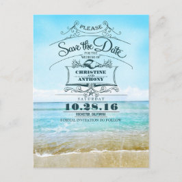 Tarjetas postales de boda en la playa retro para g