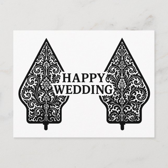 Tarjetas Postales de Boda Feliz (Anverso)