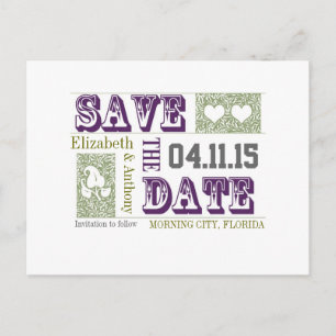 tarjetas postales de boda inteligentes y elegantes