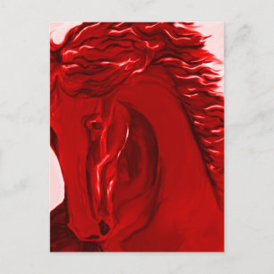 Tarjetas postales de caballo rojo 21