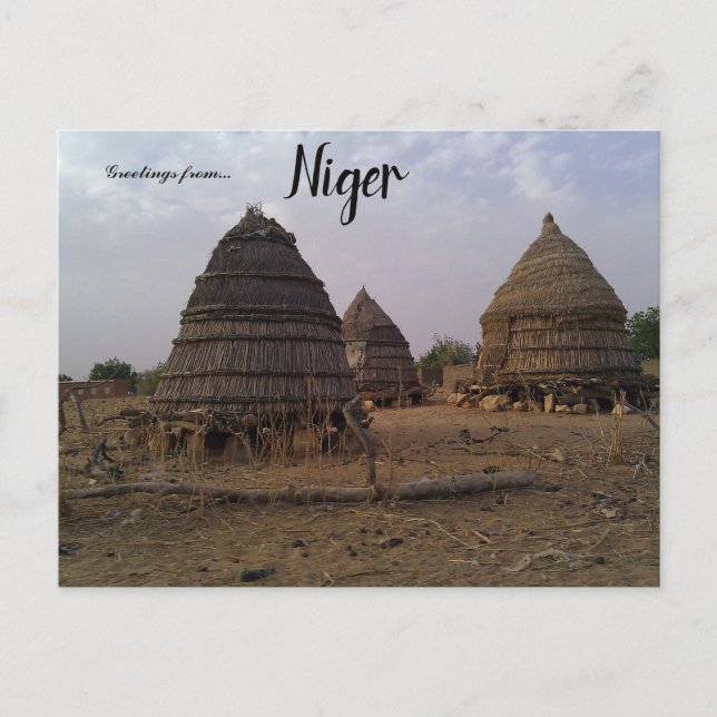 Tarjetas postales de cabañas en Niamey Níger (Anverso)