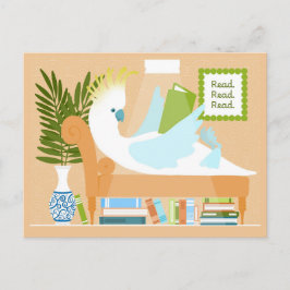 Tarjetas postales de cacatúa de lectura