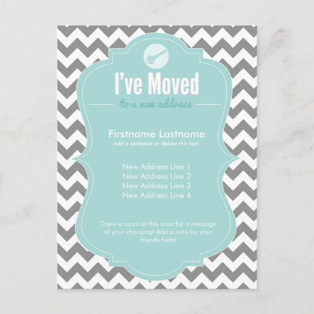 Tarjetas postales de cambio de dirección Blue I've (Anverso)