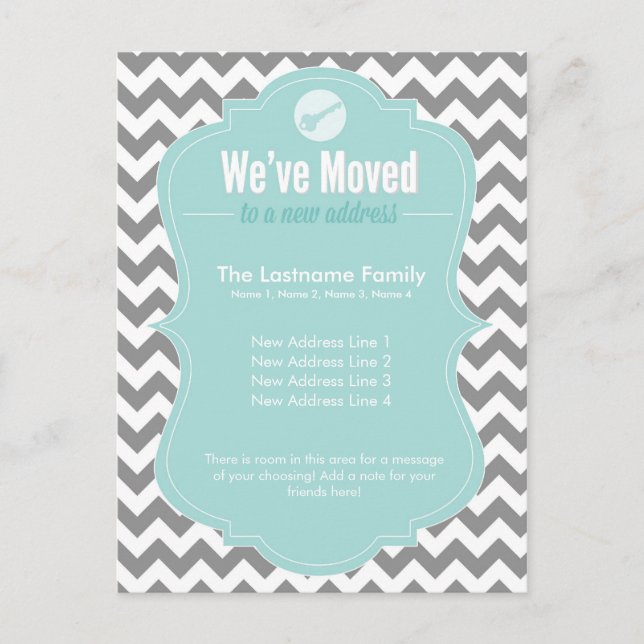 Tarjetas postales de cambio de dirección Blue We'v (Anverso)