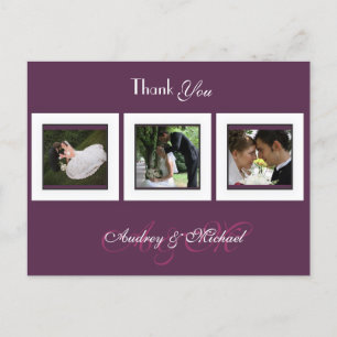 Tarjetas postales de ciruela/boda/agradecimiento