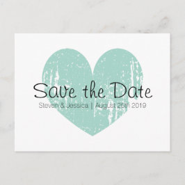 Tarjetas postales de corazón azul turquesa para gu