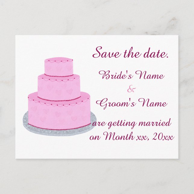 Tarjetas Postales de Corazones de Torta de Boda Ro (Anverso)