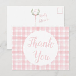 Tarjetas postales de cresta de laurel de gingham r