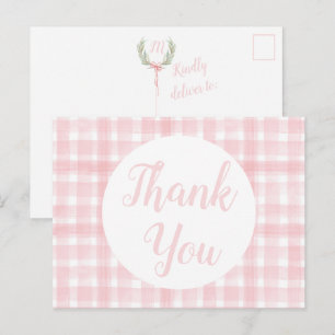 Tarjetas postales de cresta de laurel de gingham r