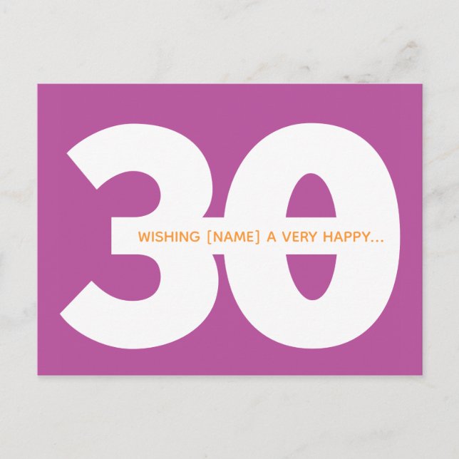 Tarjetas Postales de Cumpleaños 30 Aniversario Fel (Anverso)