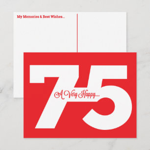 Tarjetas postales de cumpleaños 75 - en rojo