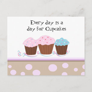 Tarjetas postales de cupcakes con un dicho lindo