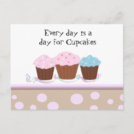 Tarjetas postales de cupcakes con un dicho lindo