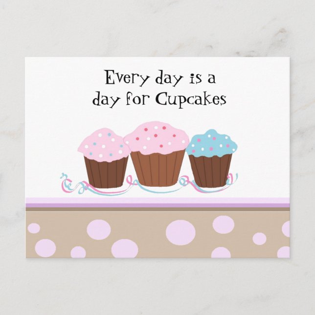 Tarjetas postales de cupcakes con un dicho lindo (Anverso)