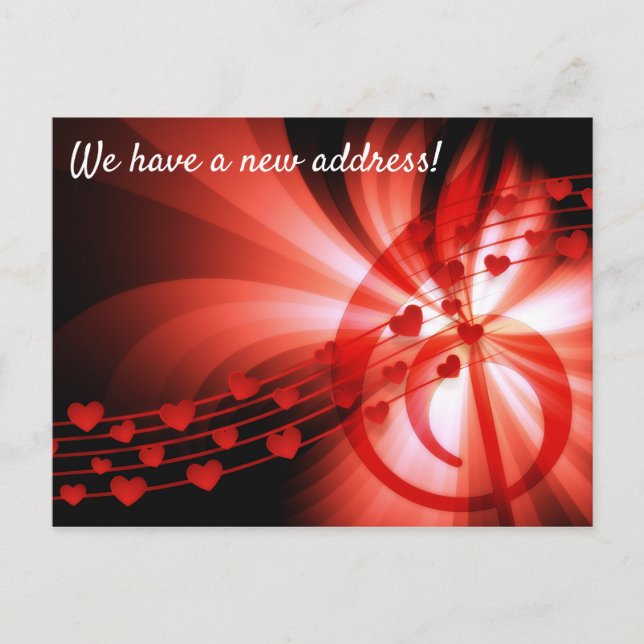 Tarjetas postales de dirección nueva con tema musi (Anverso)