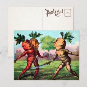 Tarjetas postales de duelo de zanahorias victorian