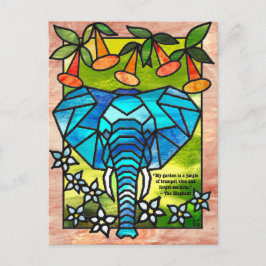 Tarjetas Postales de Elefante de Vidrio Pintado