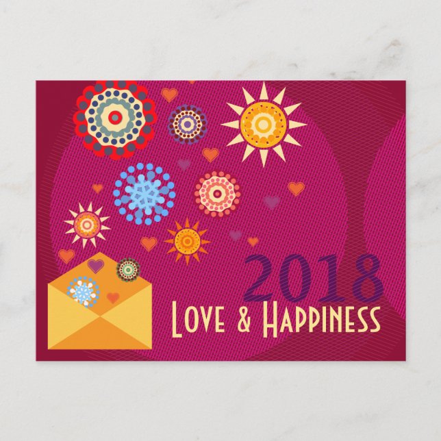 Tarjetas postales de felicitación por la felicidad (Anverso)