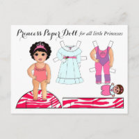 Tarjetas postales de fiesta de muñecas de papel "P