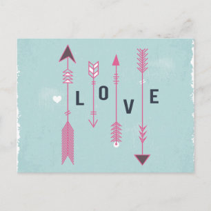Tarjetas Postales de Flechas de Amor Shabby Chic A