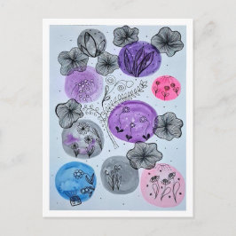 Tarjetas Postales de Flores Acuarela Soñadoras