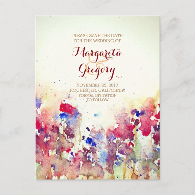 tarjetas postales de flores de acuarela para guard (Anverso)