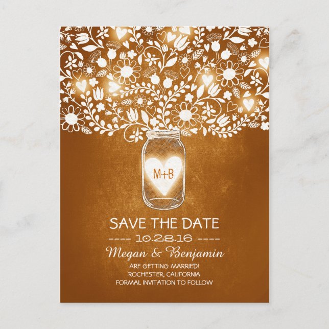 Tarjetas postales de flores en tarro de mason nara (Anverso)