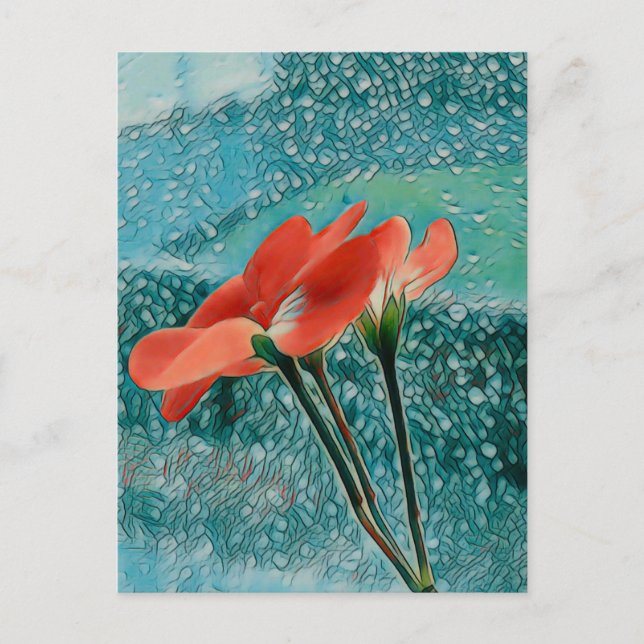 Tarjetas postales de flores junto a la ventana (Anverso)