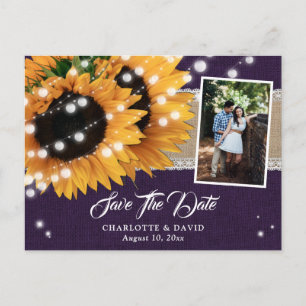 Tarjetas Postales de Foto de Girasoles Morados par