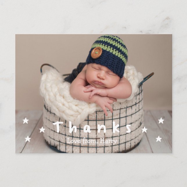 Tarjetas Postales de Foto de Gracias Bebé (Anverso)