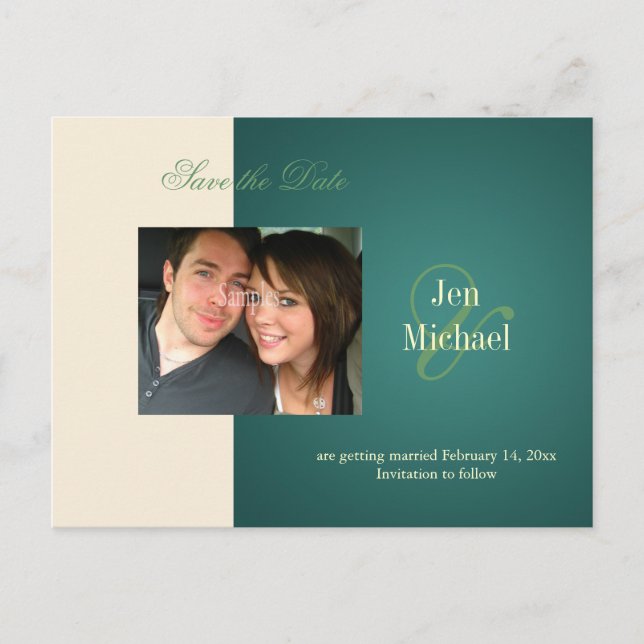 Tarjetas postales de foto de guardar la fecha, (Anverso)