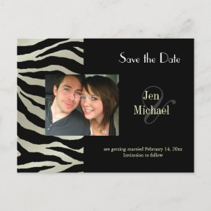 Tarjetas postales de foto de Zebra Save the Date,