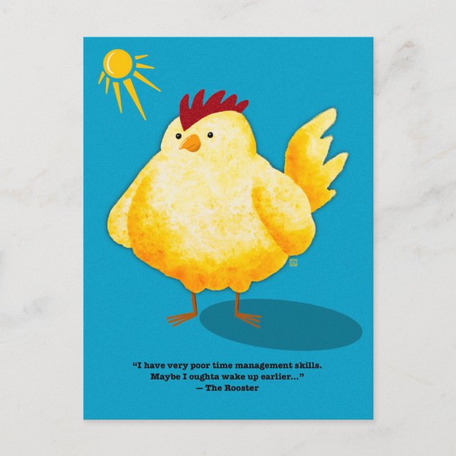 Tarjetas Postales de Gallo de Gestión del Tiempo (Anverso)