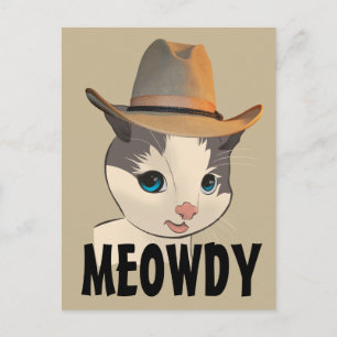 TARJETAS POSTALES DE GATITO VAQUERO MEOWDY