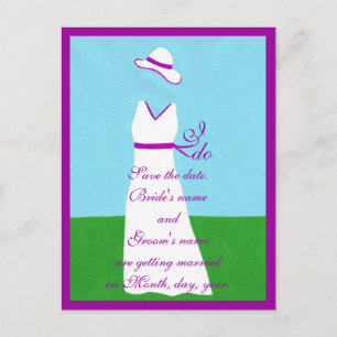 Tarjetas postales de guardar la fecha, vestido de