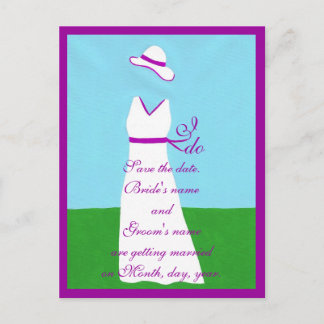 Tarjetas postales de guardar la fecha, vestido de 