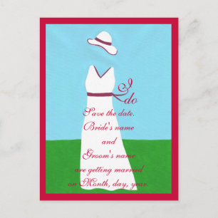 Tarjetas postales de guardar la fecha, vestido de