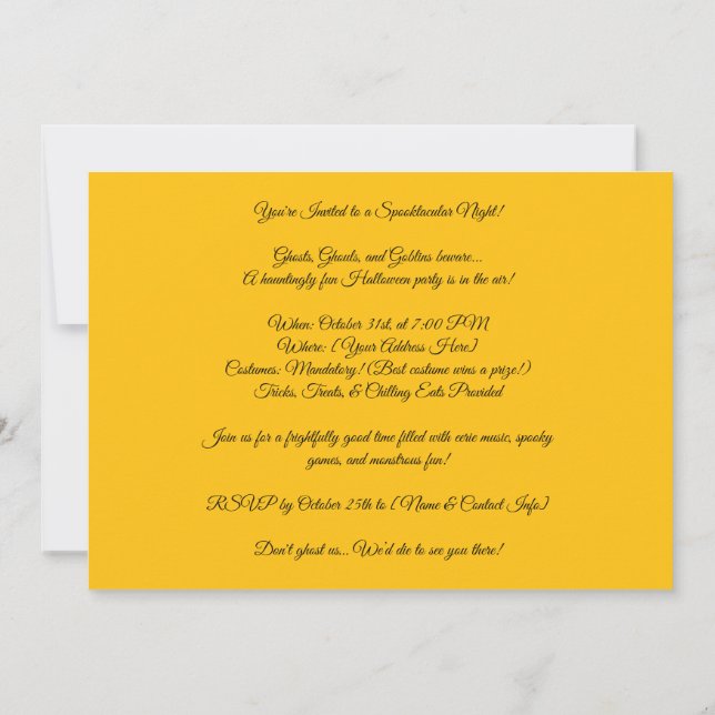 Tarjetas postales de Halloween con calabazas  (Reverso)