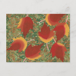 Tarjetas Postales de Hojas de Arce de Otoño Abstra