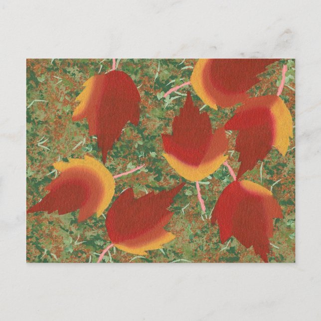 Tarjetas Postales de Hojas de Arce de Otoño Abstra (Anverso)