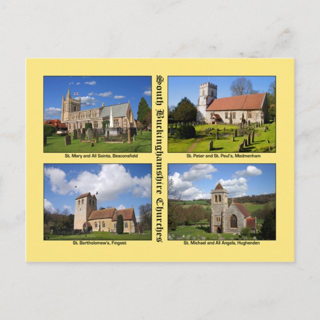 Tarjetas Postales de Iglesias de Buckinghamshire (Anverso)