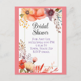 Tarjetas postales de invitación a la ducha de novi