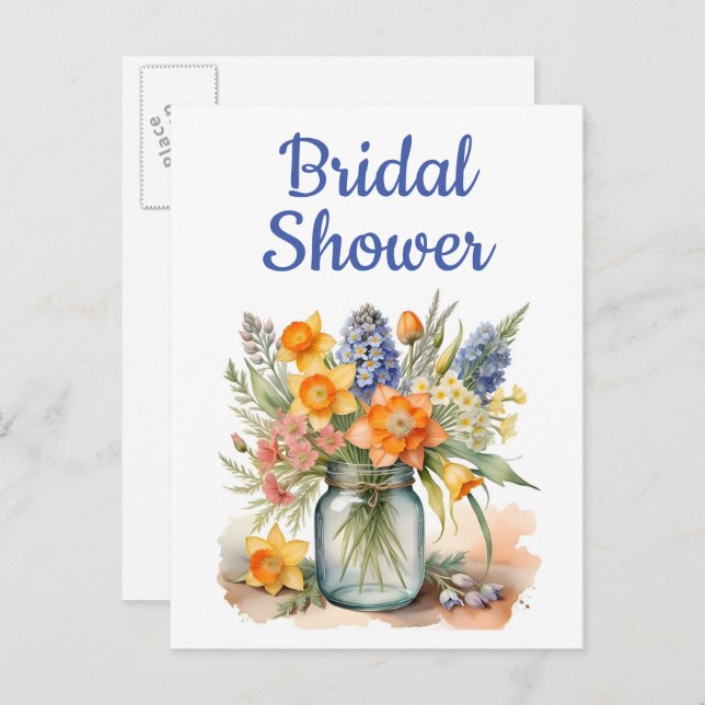 Tarjetas postales de invitación a la ducha de novi (Anverso / Reverso)