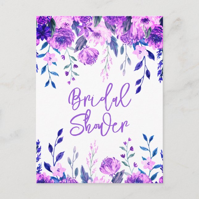 Tarjetas postales de invitación a la ducha de novi (Anverso)