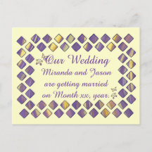 Tarjetas Postales de Invitación Diamantes Amarillo