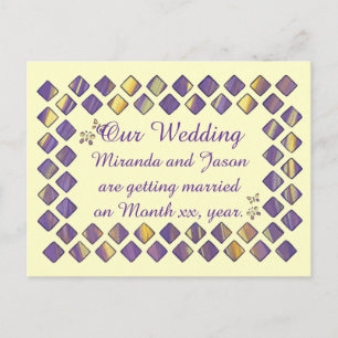 Tarjetas Postales de Invitación Diamantes Amarillo
