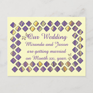 Tarjetas Postales de Invitación Diamantes Amarillo
