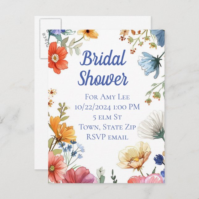 tarjetas postales de invitación para despedida de  (Anverso / Reverso)