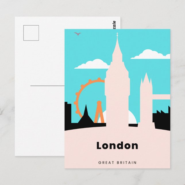 tarjetas postales de Londres hechas a mano / tarje (Anverso / Reverso)