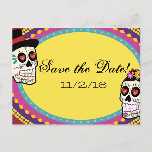 Tarjetas Postales de Los Novios Save the Date (Anverso)